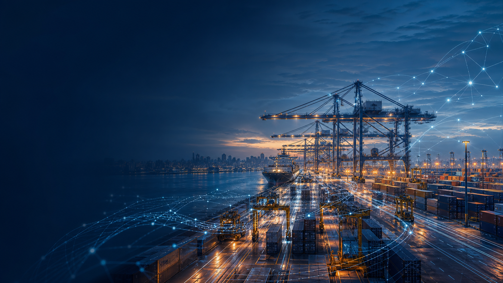 AI-driven port equipment optimisation hero visual
